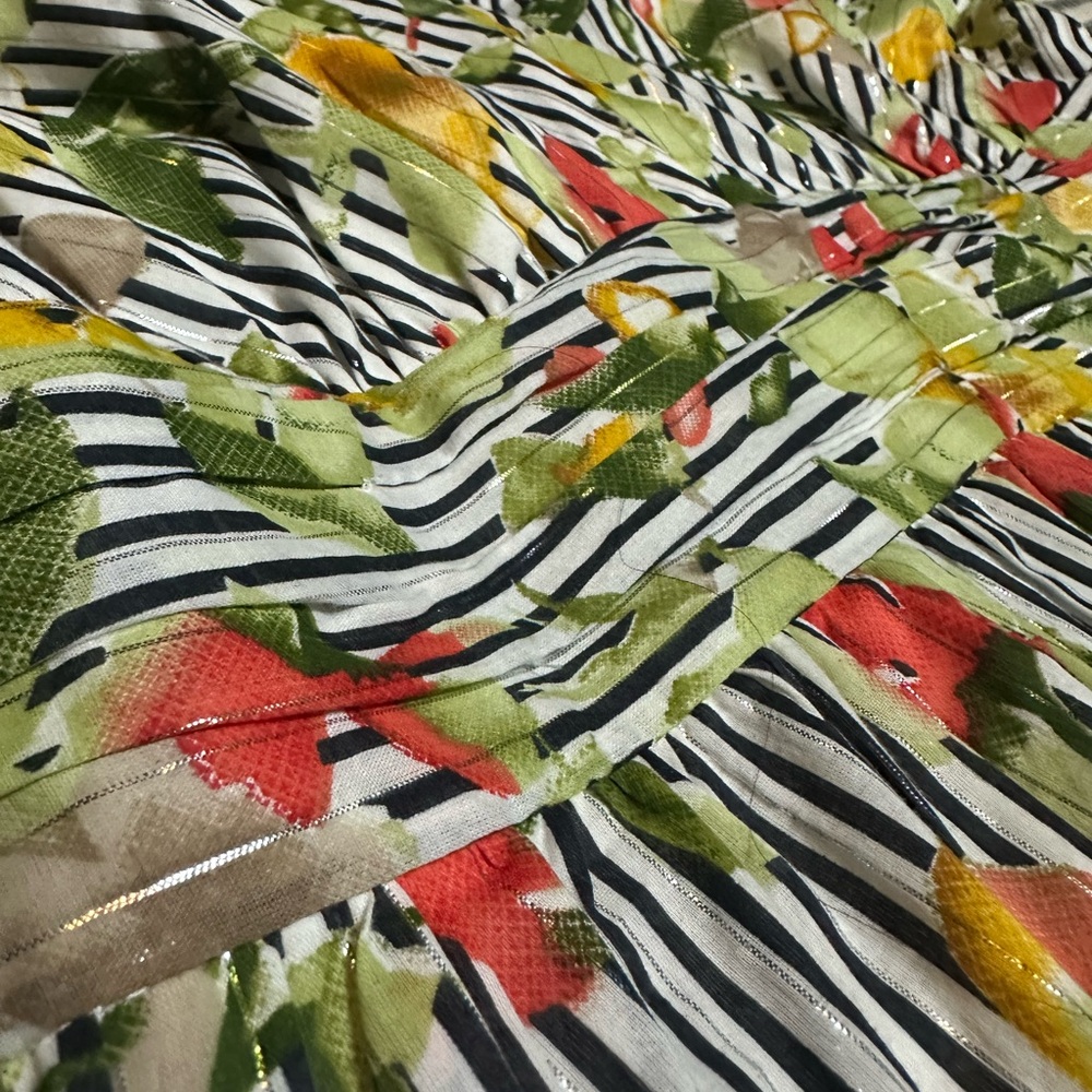 Wayward Fancies Vibrant Floral V-Neck Midi Dress - Picture 4 of 11